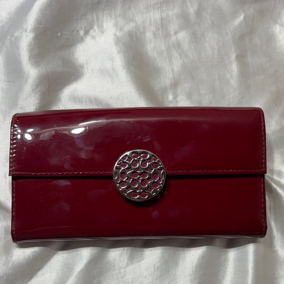 Coach Handbags - Coach red patent leather wallet